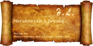 Herskovits Líviusz névjegykártya